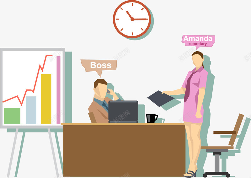 业绩上升矢量图eps免抠素材_新图网 https://ixintu.com BOSS 业绩上升 电脑 矢量图