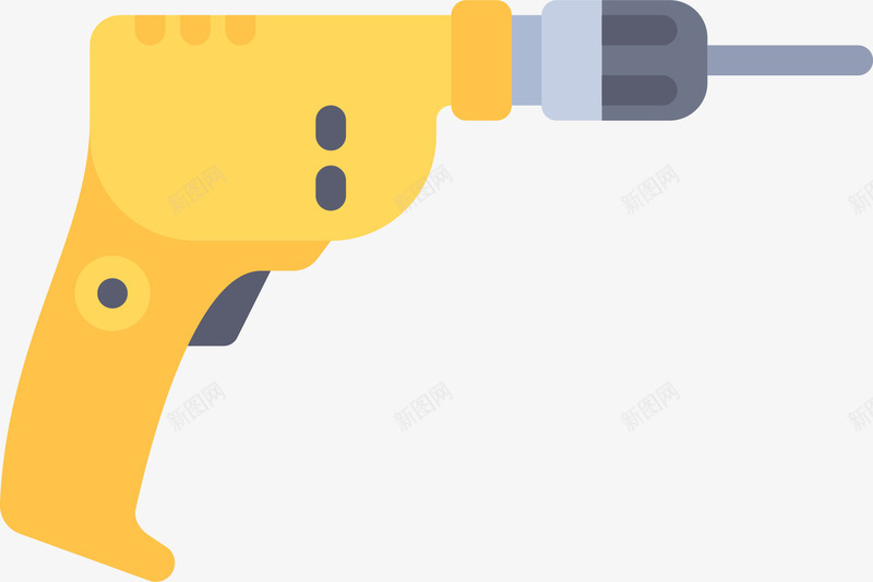 黄色冲击钻工具图标png_新图网 https://ixintu.com 五金 冲击钻 卡通图标 工具 建筑装修 电手钻 电钻 装潢工具