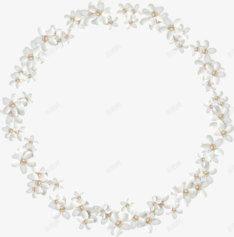 白色小花圈圈图案png免抠素材_新图网 https://ixintu.com 花 花朵 花环 花瓣