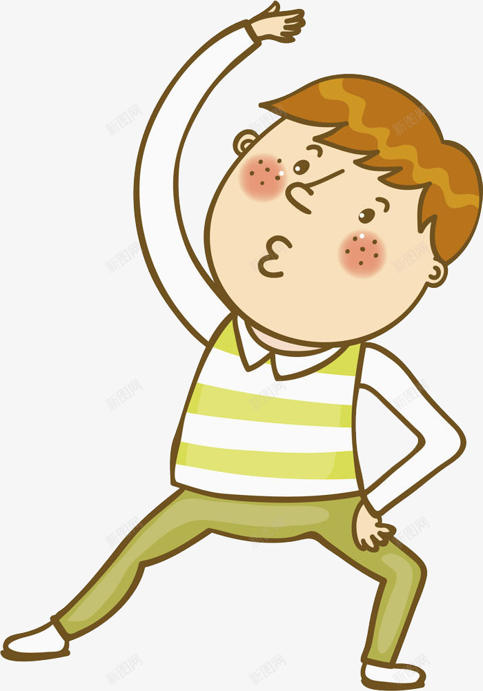 健身的男孩png免抠素材_新图网 https://ixintu.com 做运动 健身 卡通 弯腰 手绘 水彩 男孩 锻炼身体
