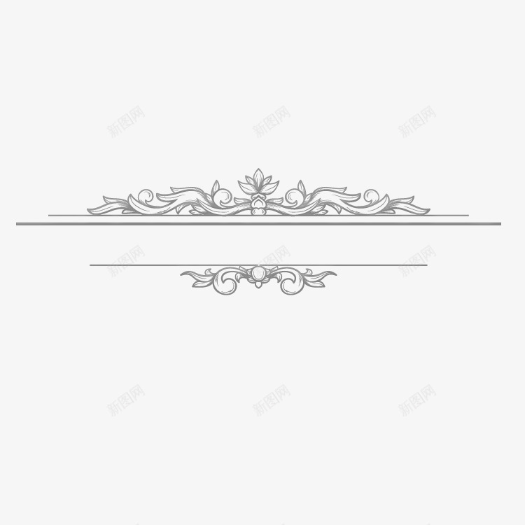 欧式花纹水晶装饰图案png免抠素材_新图网 https://ixintu.com 分割线 定界 装饰 边框