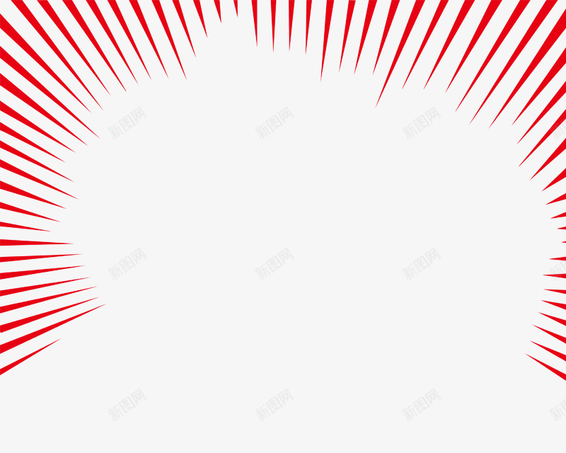 红色线条装饰图案png免抠素材_新图网 https://ixintu.com 放射性线条 红色线条