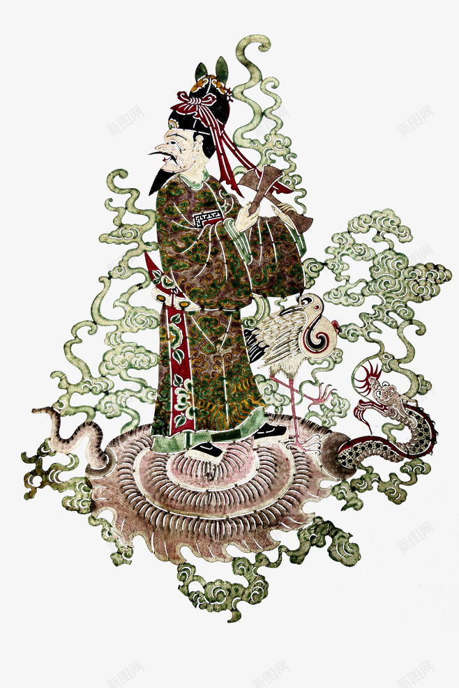 皮影人物png免抠素材_新图网 https://ixintu.com 光影 古老电影 皮质 财神 镂空 陕北艺术