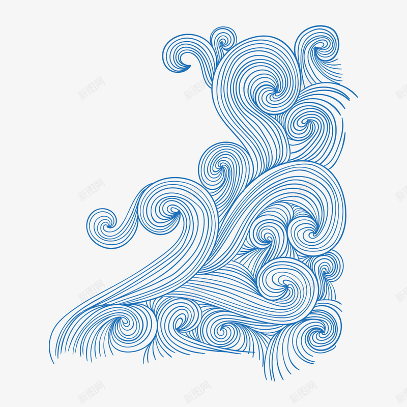 蓝色波浪海浪线条png免抠素材_新图网 https://ixintu.com 优美 图案 大波浪线条 弧形艺术波浪形图案 抽象海浪素材 插画 曲线 波浪 海上风浪 海浪 海浪形状 精美的海浪 纹理 纹路 线条 蓝色