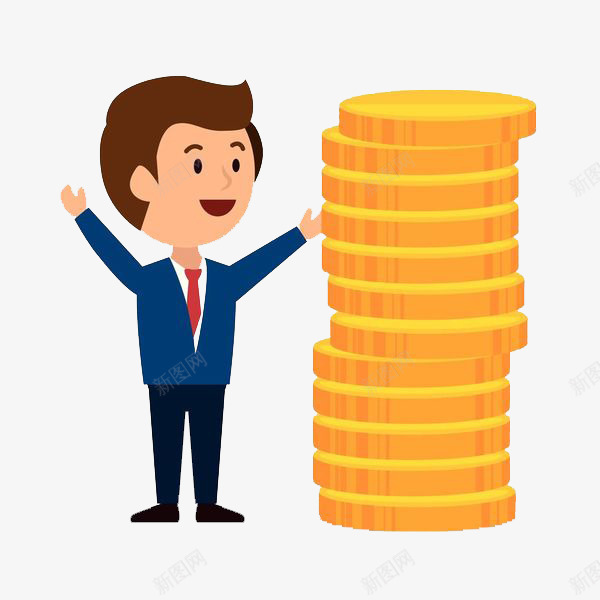 商务男孩与金币png免抠素材_新图网 https://ixintu.com 上班族 上班族海报 商务 打工男孩 男人 硬币 金钱 钱币