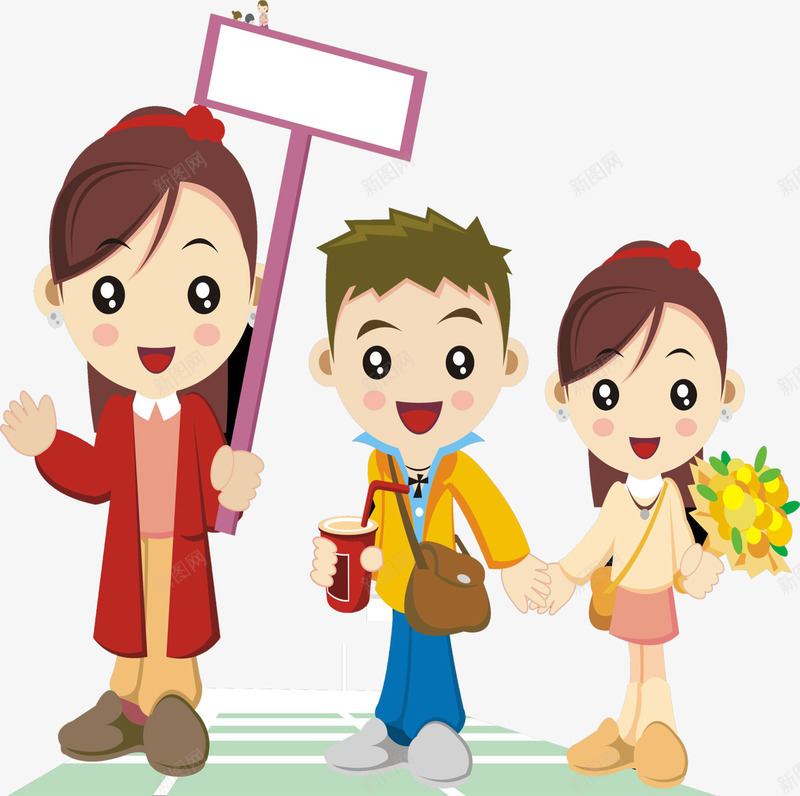 排队的人png免抠素材_新图网 https://ixintu.com 女孩 小朋友 排队 排队的人 男孩 过马路
