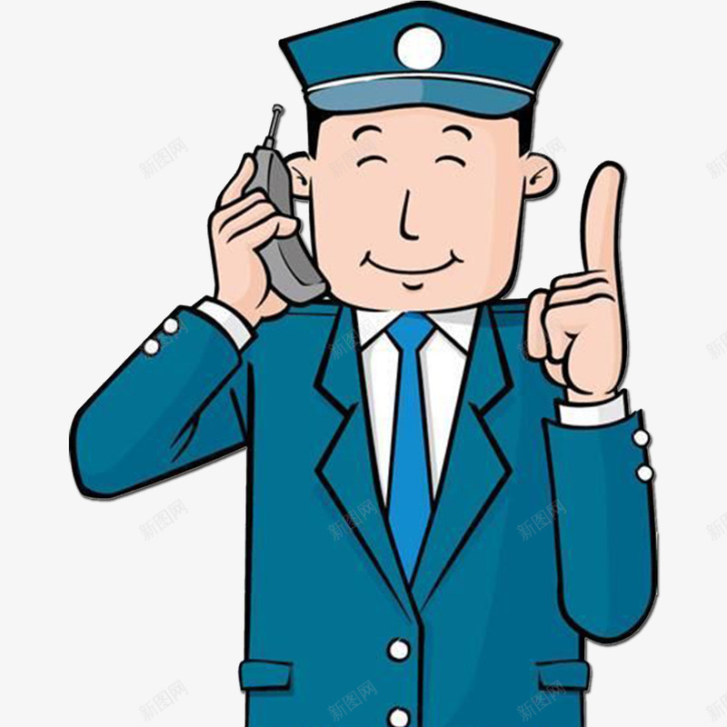 安全员元素png免抠素材_新图网 https://ixintu.com 卡通 安全员 手机 通话