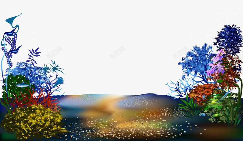 海底世界背景装饰矢量图eps免抠素材_新图网 https://ixintu.com 海底世界 海底世界背景装饰 海底世界背景装饰矢量图 海底背景 矢量图