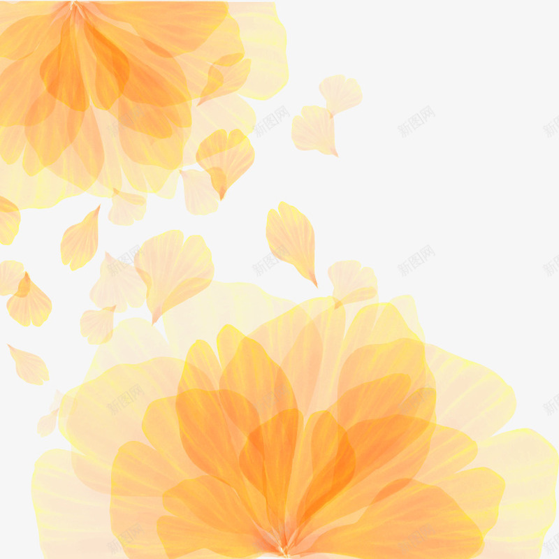 黄色唯美花瓣png免抠素材_新图网 https://ixintu.com 唯美花瓣 图案元素 婚庆素材 黄色花瓣