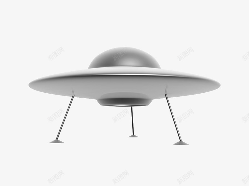 灰色飞碟png免抠素材_新图网 https://ixintu.com UFO 不明飞行物 支撑脚 脚架