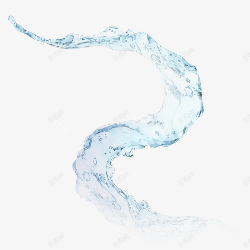 弯曲透明水流夏天png免抠素材_新图网 https://ixintu.com 夏天 晶莹 水 透明