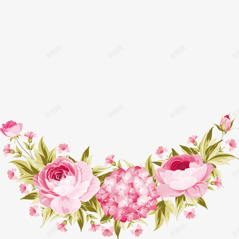 母亲节漂亮装饰花朵png免抠素材_新图网 https://ixintu.com 卡通花朵 卡通鲜花 漂亮花朵矢量 漫画 红色花朵 花卉插画 花边