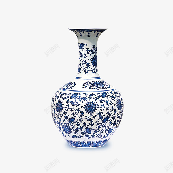 青花瓷中国风png免抠素材_新图网 https://ixintu.com 中国风 圆形 瓶子 蓝色 青花瓷