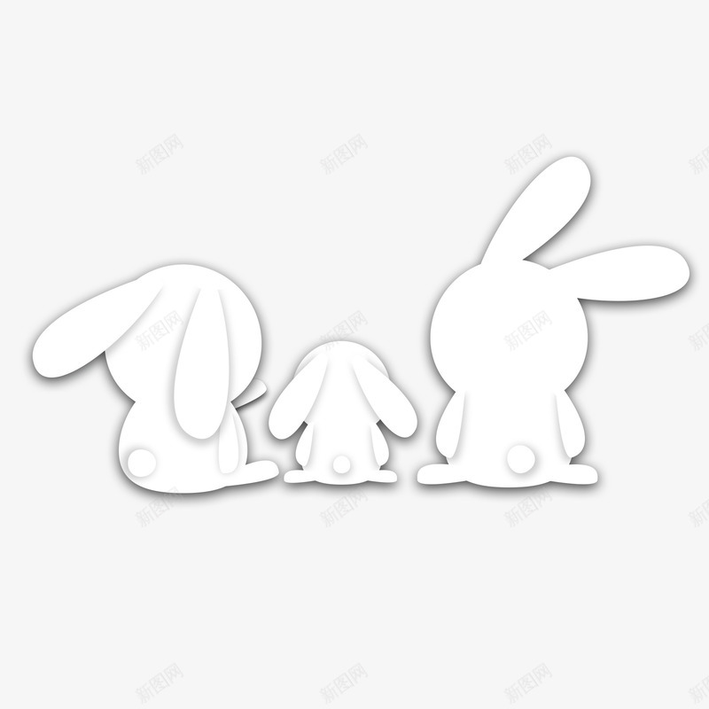 中秋节一家三口兔子png免抠素材_新图网 https://ixintu.com 白兔 一家三口 兔子 中秋 团圆