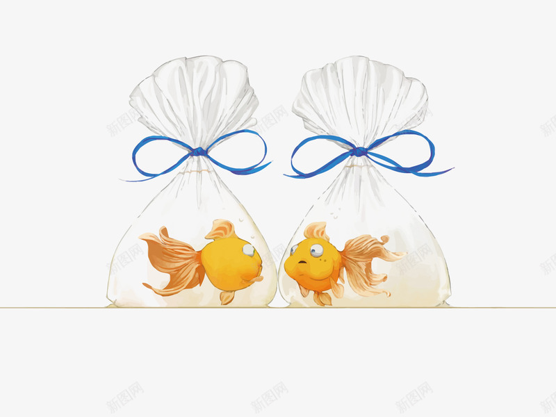 金鱼png免抠素材_新图网 https://ixintu.com 塑料袋 宠物 手绘 水彩 矢量金鱼 花鸟市场 金鱼