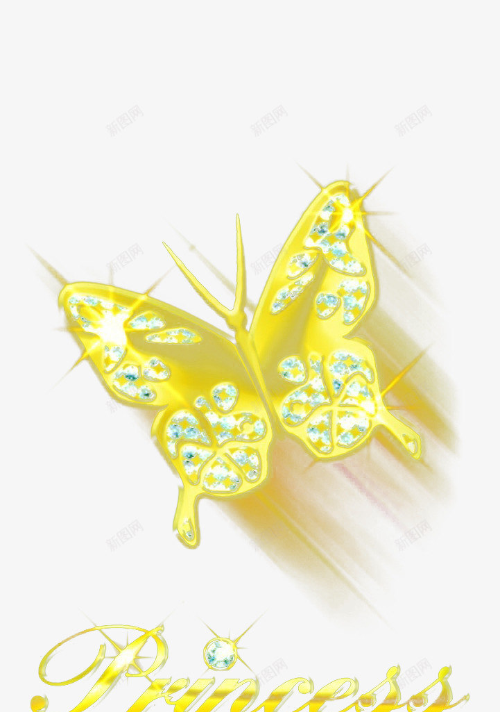蝴蝶装饰物png免抠素材_新图网 https://ixintu.com 蝴蝶结 蝴蝶钻石 金色蝴蝶 钻石蝴蝶饰品