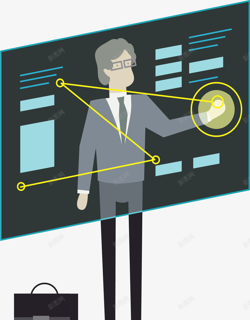 高科技商务工作小人矢量图ai免抠素材_新图网 https://ixintu.com 商务小人 商务风 工作的人 矢量png 科技工作者 高科技 矢量图