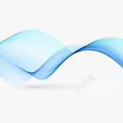曲线蓝色抽象波浪线条背景高清图片