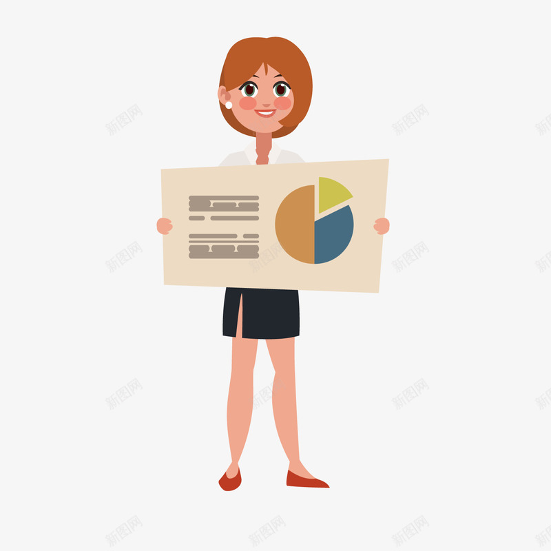 一个拿着案例图的女白领矢量图ai免抠素材_新图网 https://ixintu.com 上班 会议 办公 卡通人物 女性 工作 都市 矢量图