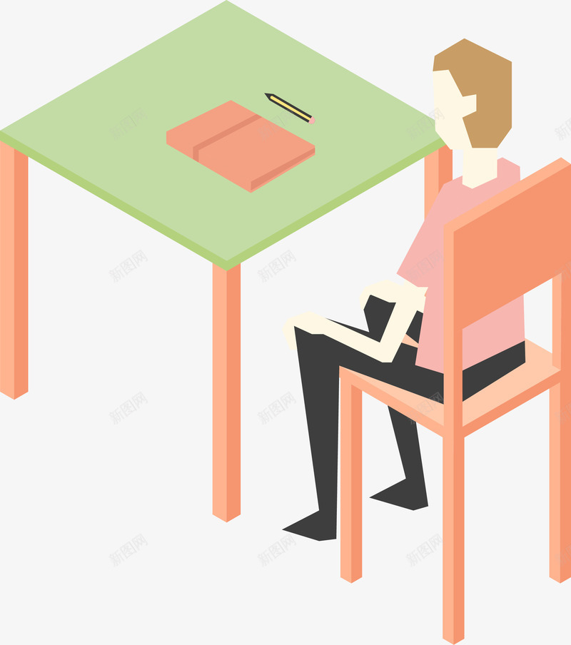 卡通坐着听课的男孩矢量图eps免抠素材_新图网 https://ixintu.com 上课 久坐 卡通 坐着 学习 学校 学生 扁平化 校园 正襟危坐 浅色 矢量图 课堂 课桌 课桌卡通