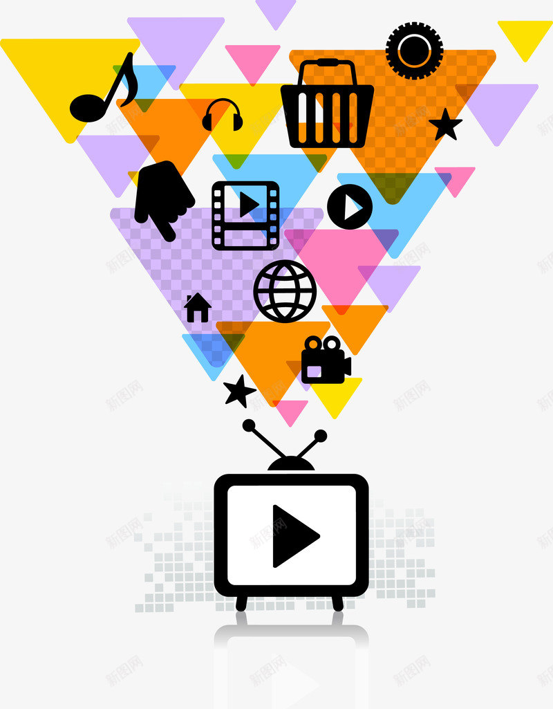 电脑视频元素矢量图图标ai_新图网 https://ixintu.com PNG素材 图标 电脑 视频 矢量图