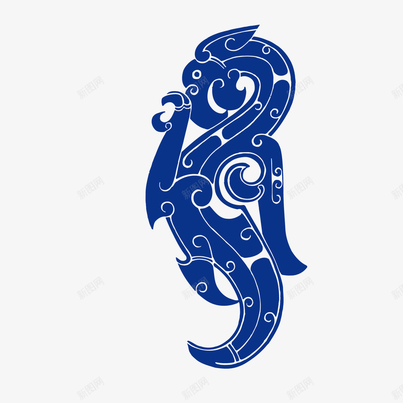 青花花纹古典纹样蓝色云png免抠素材_新图网 https://ixintu.com 中国风 云纹 古典纹样 甲骨 背景墙 花纹 蓝色 青花