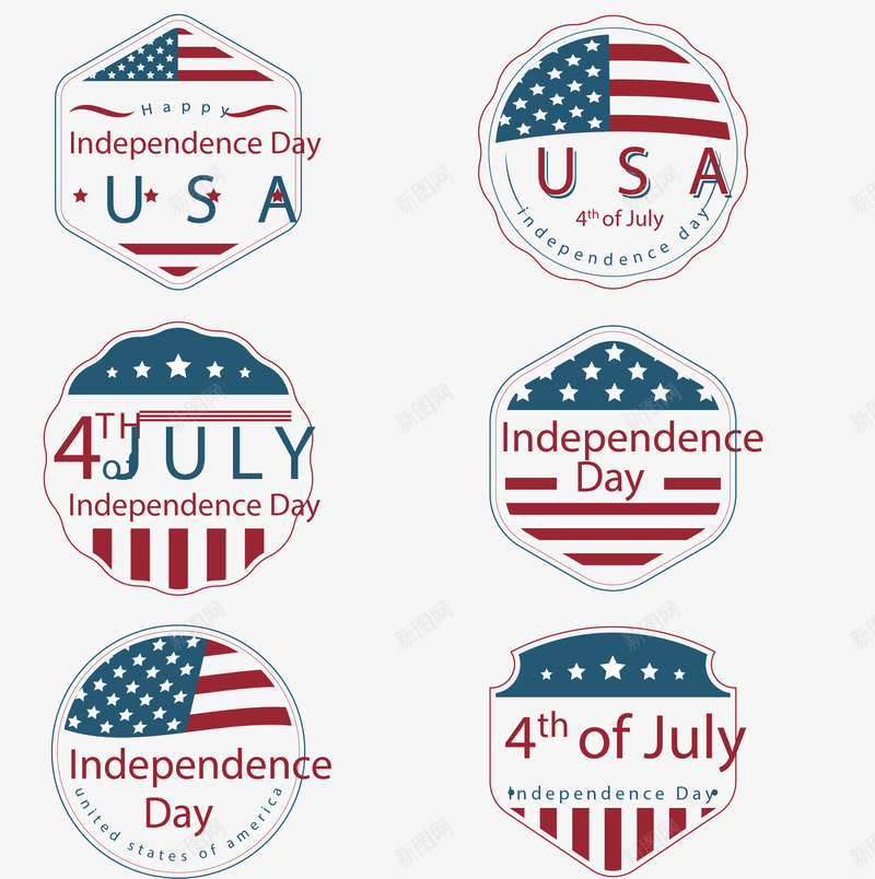 手绘美国元素图标矢量图ai_新图网 https://ixintu.com LOGO logo生成器 图标 手绘 美国元素 美国国旗 矢量图