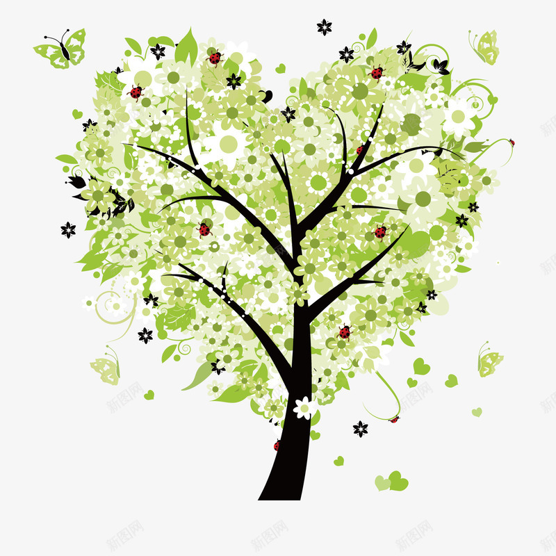 绿色植物大树元素矢量图ai免抠素材_新图网 https://ixintu.com 创意 心形 植物 爱情 环境 绘画 绿色 自然 艺术 矢量图