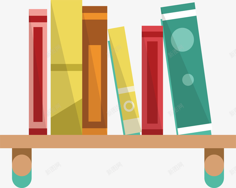 卡通书本书架矢量图ai免抠素材_新图网 https://ixintu.com 书本设计 书架设计 卡通 学习 架子 精美 矢量图