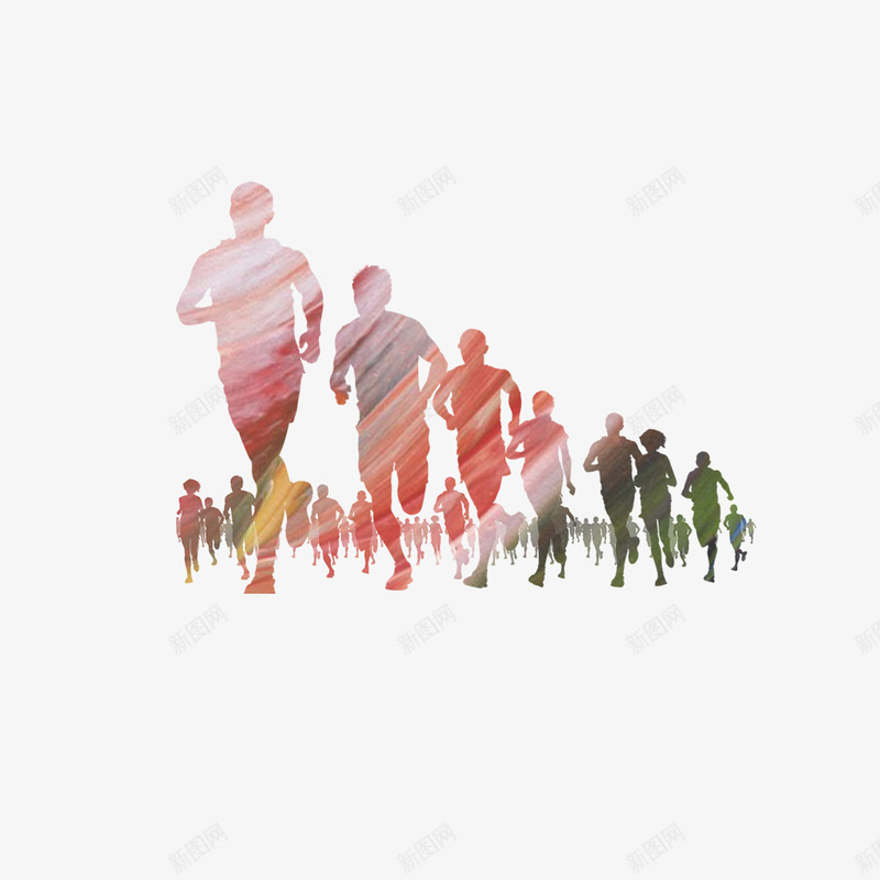 炫彩人影奔跑png免抠素材_新图网 https://ixintu.com 人影 图案 奔跑 炫彩 设计