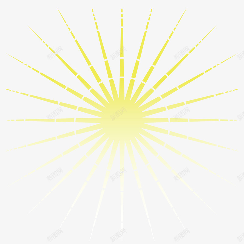 黄色太阳光线png免抠素材_新图网 https://ixintu.com 光斑 光芒 放射线 装饰线条 黄色