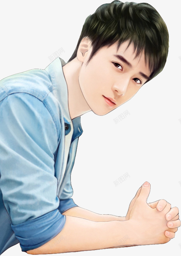 手绘回望阳光男孩png免抠素材_新图网 https://ixintu.com 回望 微笑真人 手绘 男孩 阳光