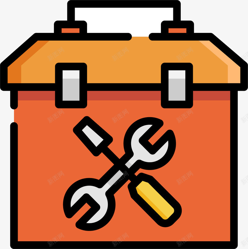 扁平风卡通工业工具箱图标png_新图网 https://ixintu.com 卡通 可爱图标 图标 工业 工具箱 建筑装修 扁平风 装潢工具
