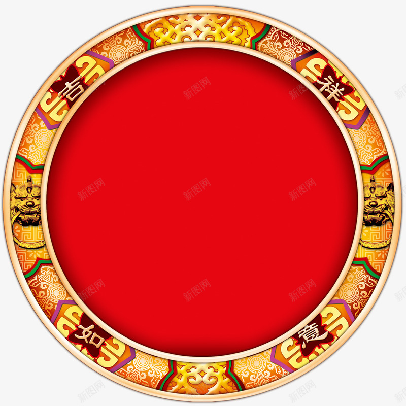 红色中国风节日装饰png免抠素材_新图网 https://ixintu.com 云纹 吉祥 国风 如意 海报配景素材 立体 红色 装饰 黄色
