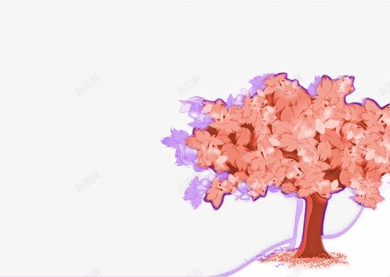 手绘桂花树png免抠素材_新图网 https://ixintu.com 卡通树 卡通桂花树 手绘桂花树