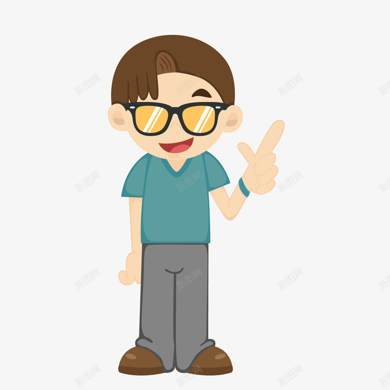 卡通戴墨镜的男孩矢量图ai免抠素材_新图网 https://ixintu.com 人物设计 儿童人物 卡通 墨镜 男孩设计 矢量图