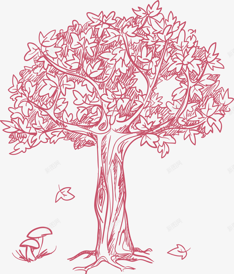大树笑脸素描大树矢量图ai免抠素材_新图网 https://ixintu.com 千年古树 原画大树 大树原画 大树古画 大树阶梯 深绿色大树 画的大树 科技感大树 矢量图
