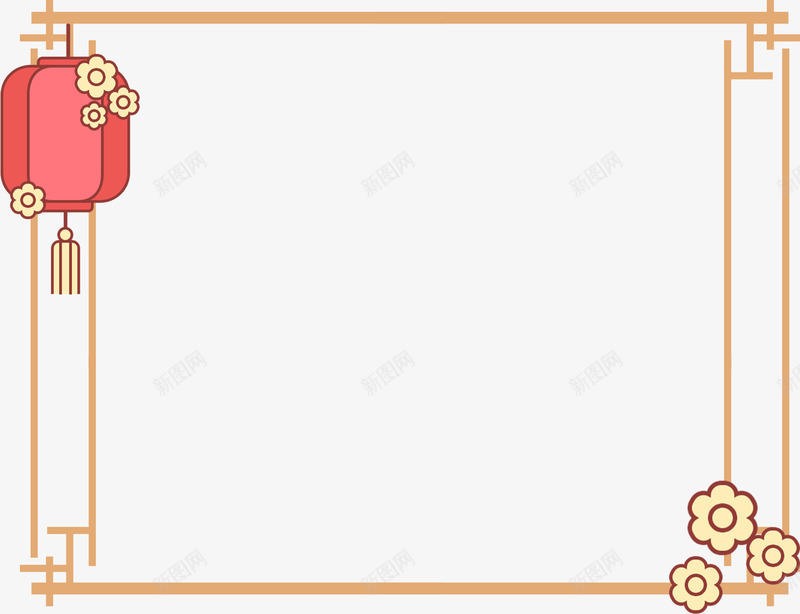 中国风新年边框元素无背景png免抠素材_新图网 https://ixintu.com 2019 中国风边框 农历新年 手账 新图网 新年 春节 灯笼 猪年 红色