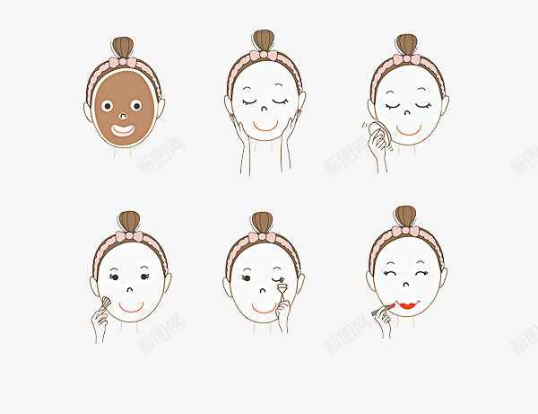 手绘化妆的女孩png免抠素材_新图网 https://ixintu.com 假睫毛 化妆 口红 睫毛 睫毛夹 睫毛膏 睫毛膏模特 美白 面膜