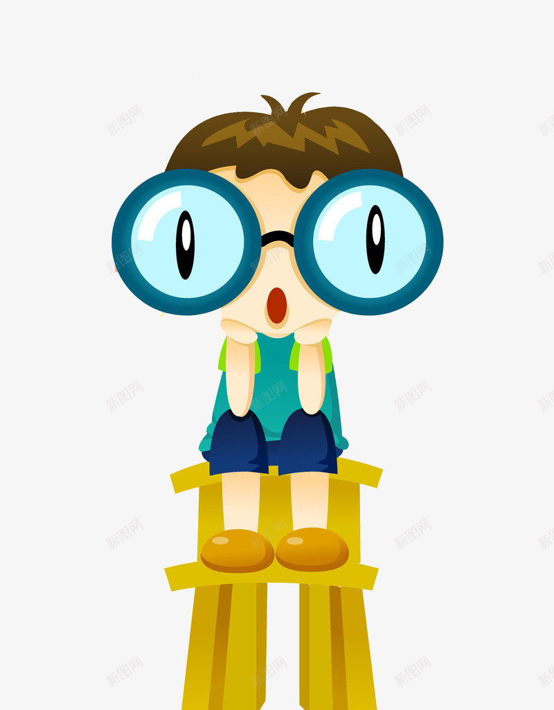 卡通眼光的男孩图png免抠素材_新图网 https://ixintu.com 卡通 可爱的 坐着的 大眼睛 椅子 男孩 眼光