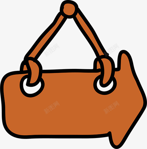 棕色挂牌png免抠素材_新图网 https://ixintu.com 卡通挂牌 挂牌 简笔画挂牌