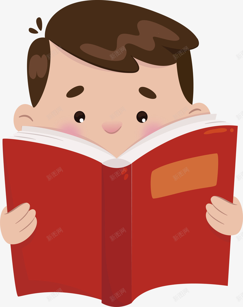 认真读书的小男孩矢量图ai免抠素材_新图网 https://ixintu.com 人物 人物设计 卡通 学习 读书 读书设计 矢量图