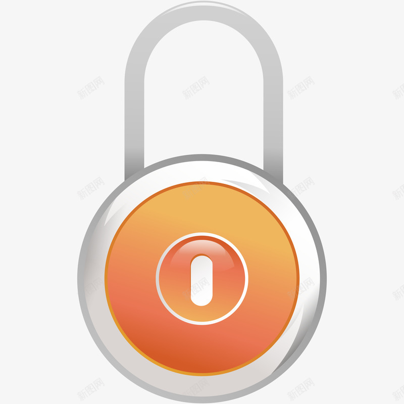 卡通橘红色门锁简图png免抠素材_新图网 https://ixintu.com 卡通 安全 手绘图 橘色门锁 锁住 门锁 防盗