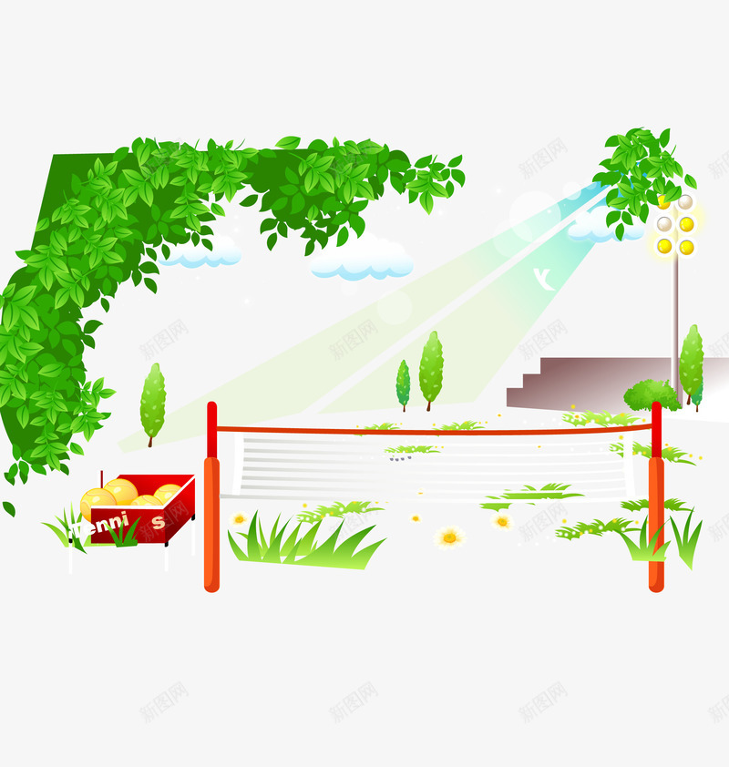 网球运动场png免抠素材_新图网 https://ixintu.com 运动场