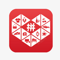 红色拼多多购物软件logo图标图标