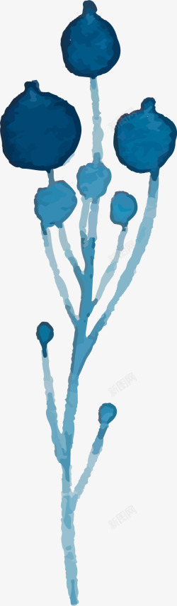 椴滆姳锲炬藏青色水墨花卉图案高清图片