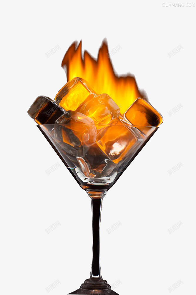 酒杯里的冰块png免抠素材_新图网 https://ixintu.com 冰与火 冰块 冰火两重天 杯子 火焰 燃烧 玻璃