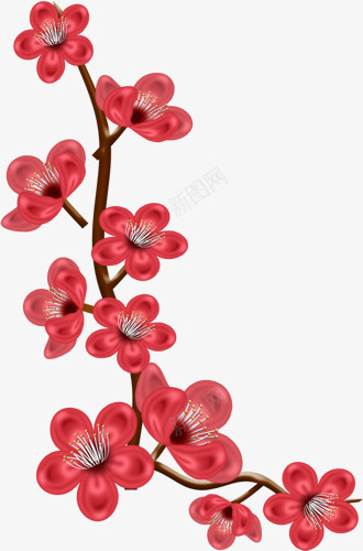 粉色桃花png免抠素材_新图网 https://ixintu.com 手绘 桃花 简单 粉色