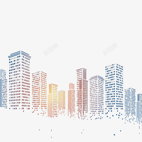 城市楼几何装饰1png免抠素材_新图网 https://ixintu.com 几何 城市 楼 装饰1