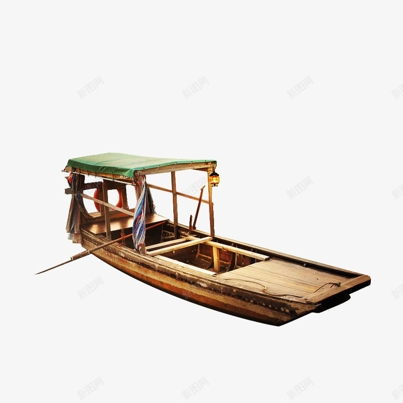 古代的船png免抠素材_新图网 https://ixintu.com 划艇 桨 独木舟 绿色顶棚